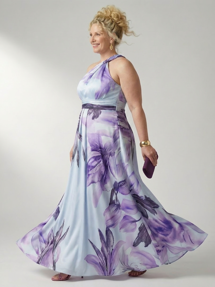Rhea | Lichte Bloemen Maxi Jurk