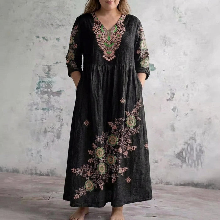 Harlow | Geborduurde Elegantie Maxi Jurk