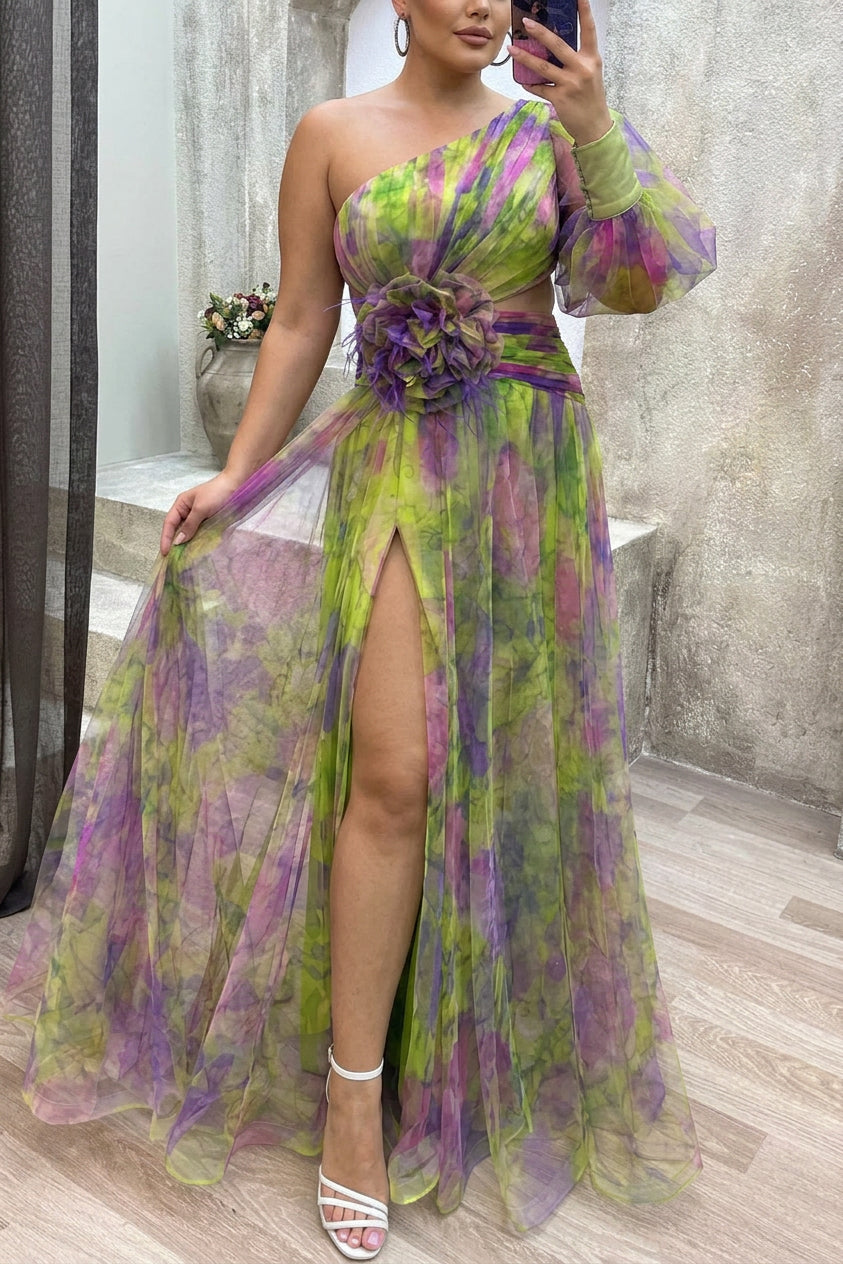 Vera | Zomer Escape Schoonheid Bloemen Plissé Maxi Jurk