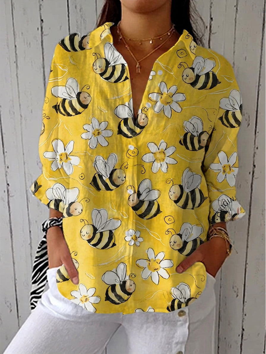 Sorrel - Bloemige Bijenprint Blouse