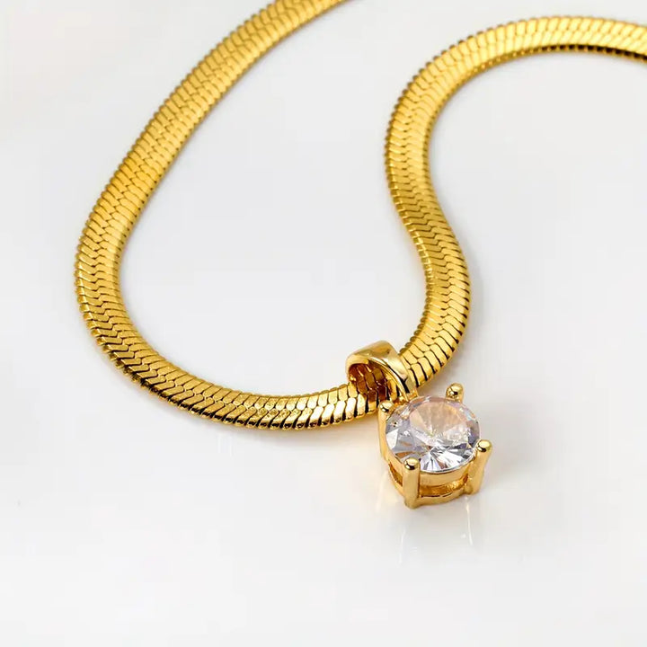 Elegante Rhinestone Hanger Ketting | Goud