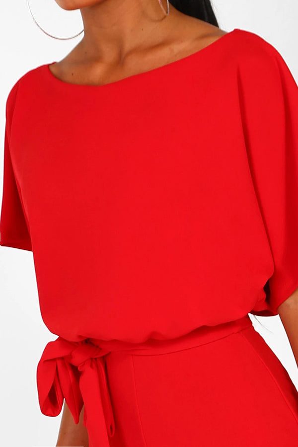 Cassia - Zomer knoopsluiting korte mouwen Jumpsuit