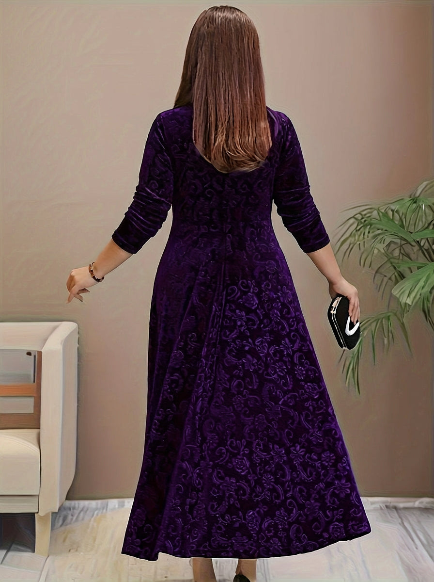 Evadne | Elegante Patroon Maxi Jurk