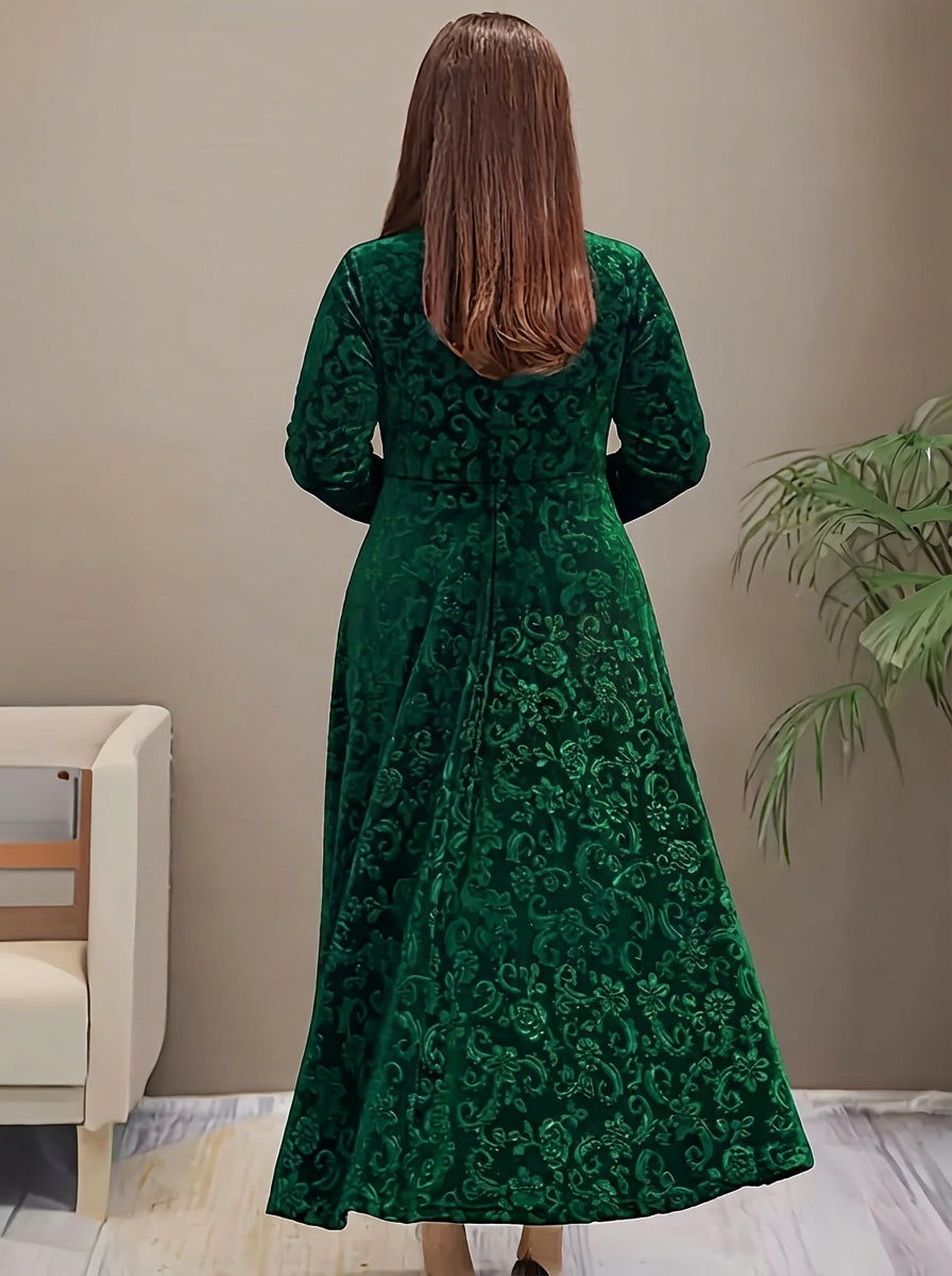 Evadne | Elegante Patroon Maxi Jurk