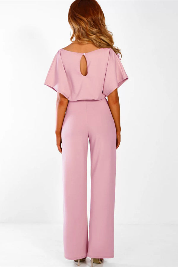 Cassia - Zomer knoopsluiting korte mouwen Jumpsuit