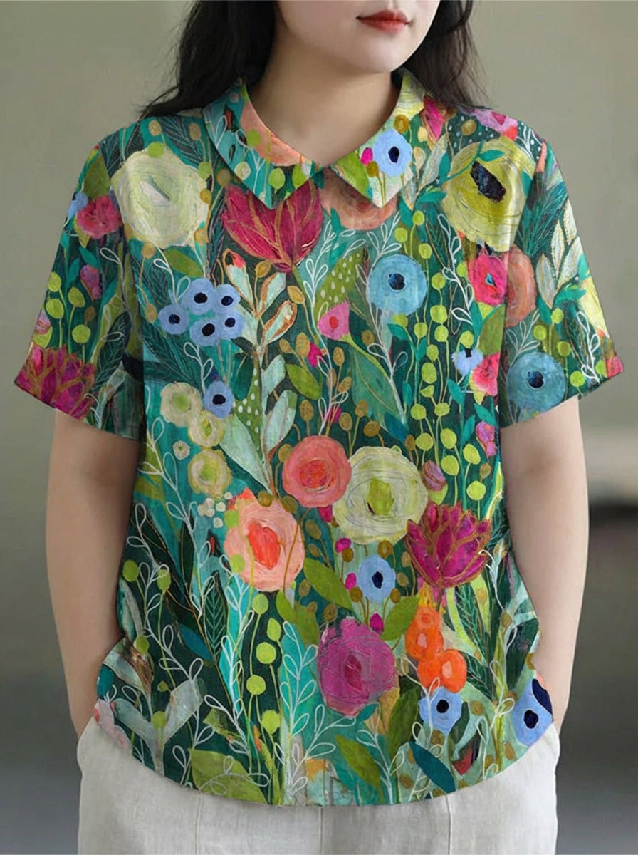 Sigrid | Aquarel Bloem Shirt