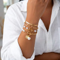 Fauna Gold 4-delige Armband Set - Slang, Parels & Schakels | Goud