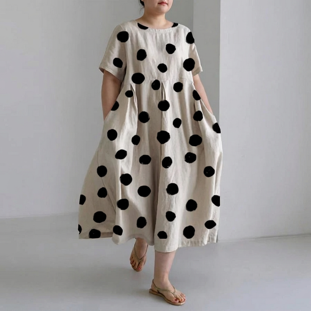Hana | Casual Polka Dot Print Jurk