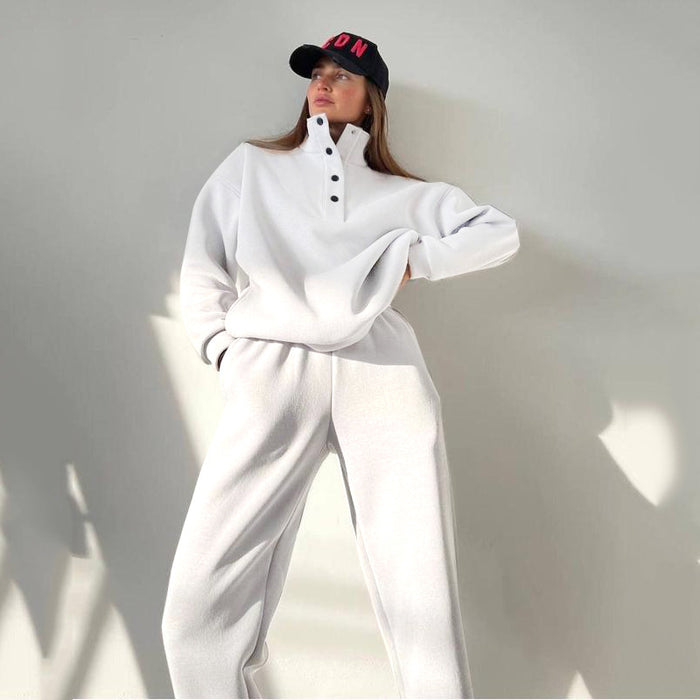 Fleur | Oversized fleece huispak met opstaande kraag
