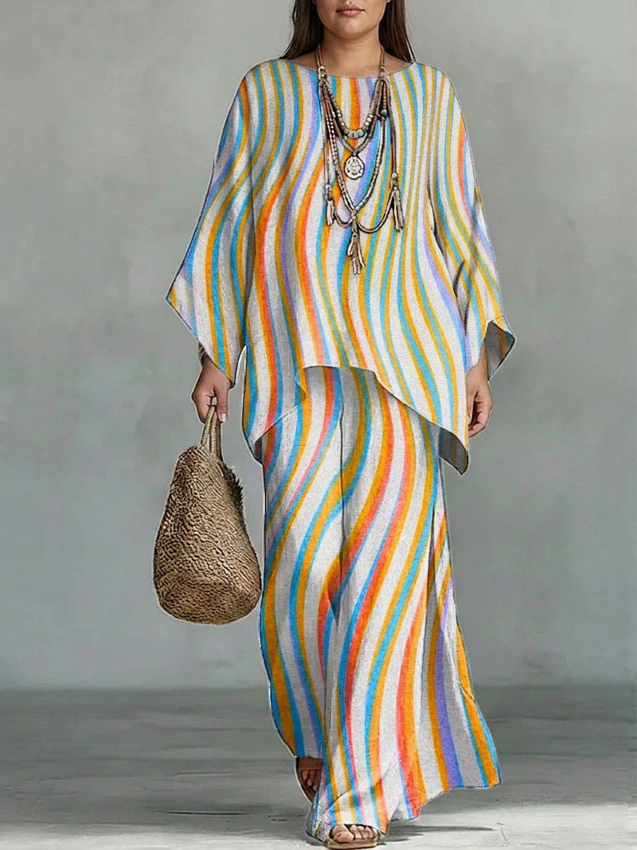 Ines | Sunbeam Stripe Flowing Two-Piece Set