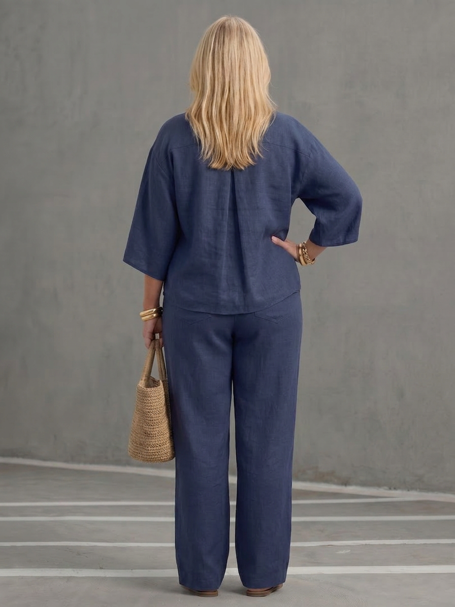 Eleni | Knop Voor Relaxed Tuniek Broek Set