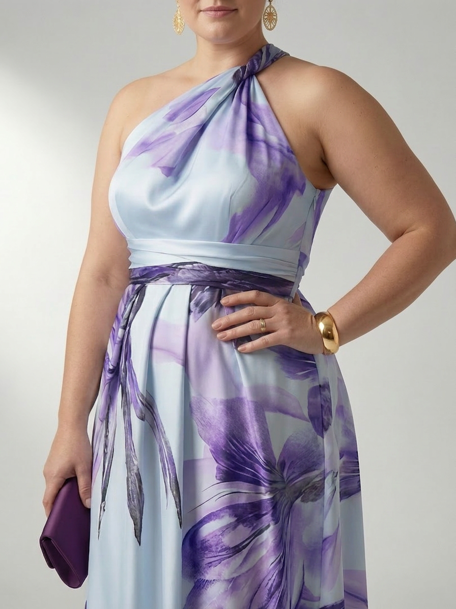 Rhea | Lichte Bloemen Maxi Jurk