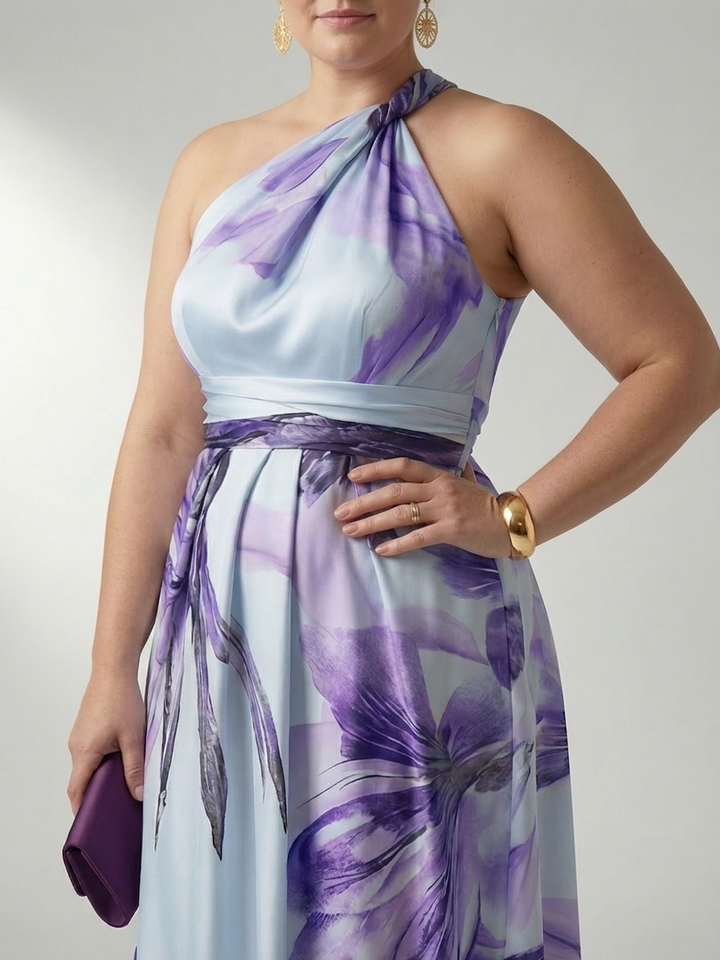 Rhea | Lichte Bloemen Maxi Jurk