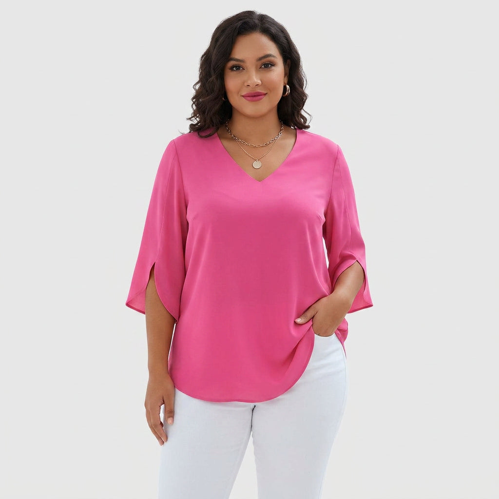 Solene | Verfijnde V-hals Blouse