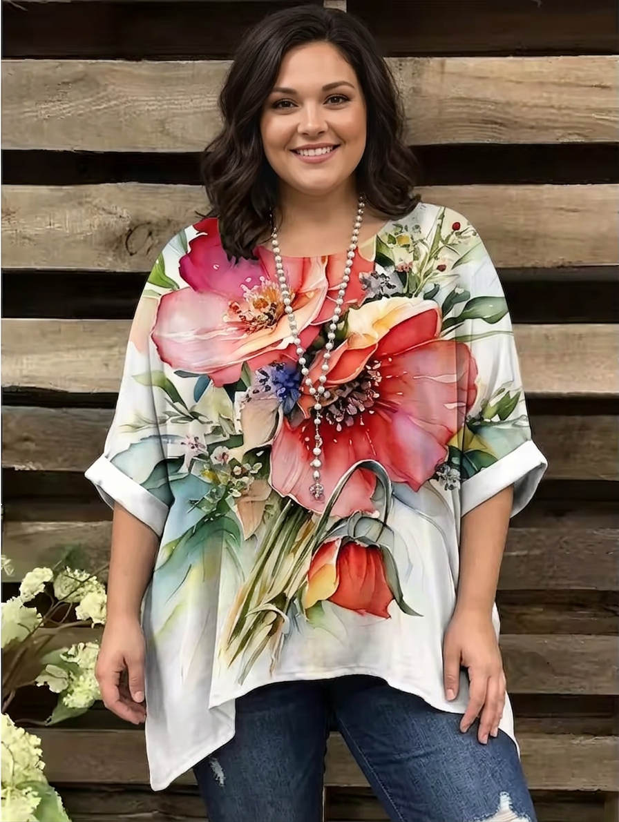 Belen | Vintage Bohemian Bloemenprint Dames T-Shirt