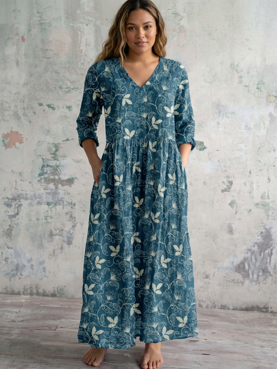 Florence | Blauwe Wijn Maxi Jurk