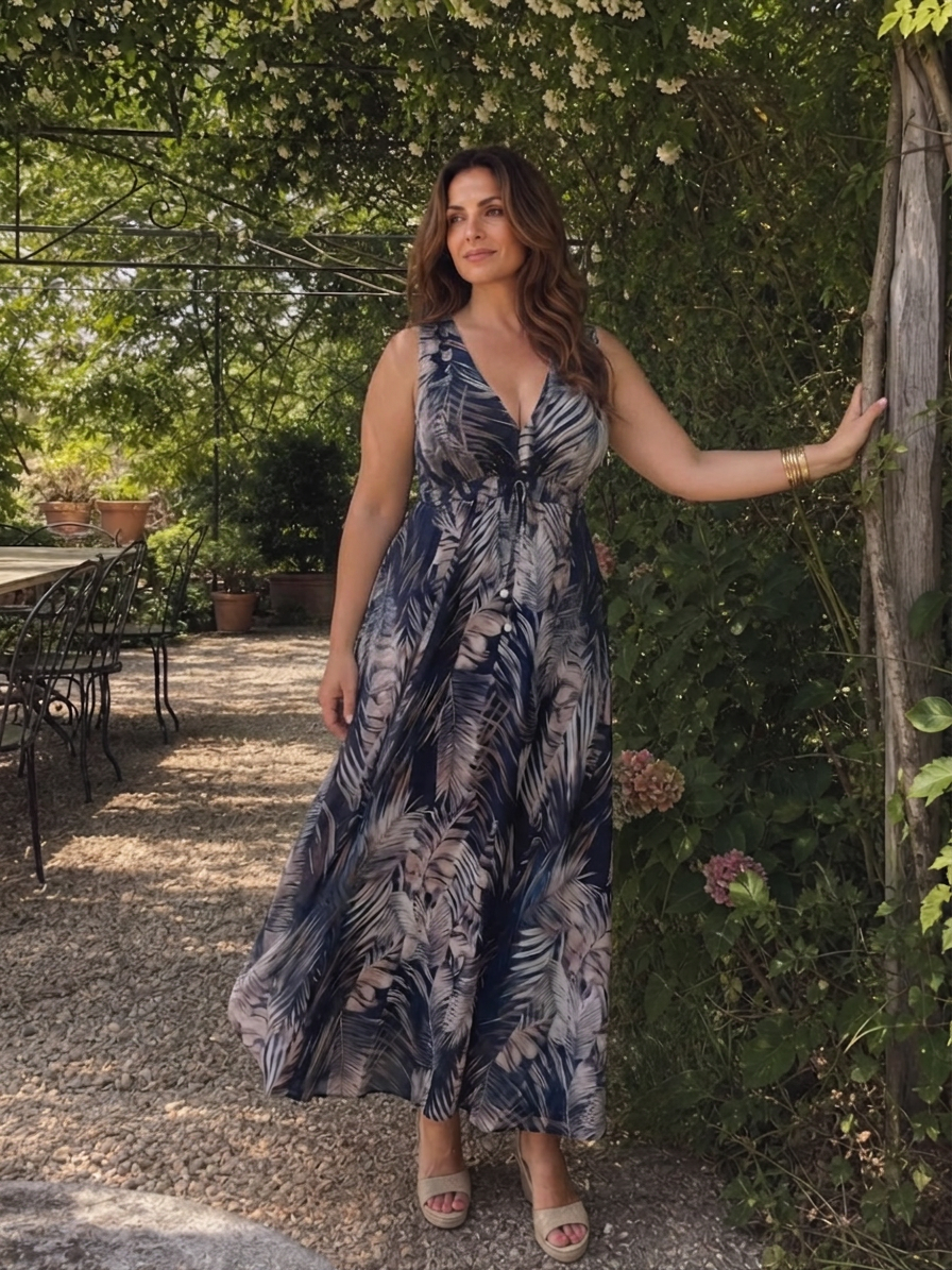 Ilse | Mouwloze Empire Taille Midi Jurk