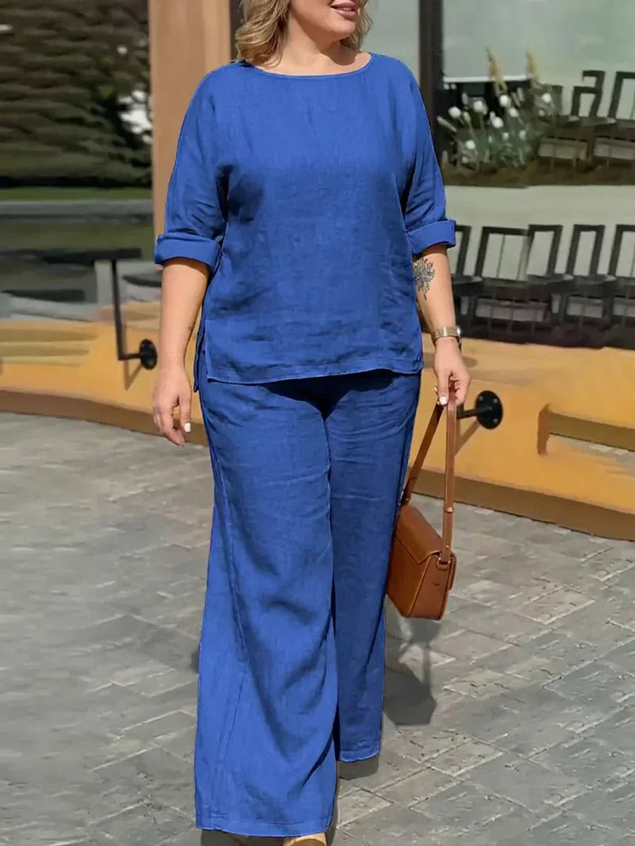 Nerissa - Dames Ronde Hals Lange Mouwen Broek Set
