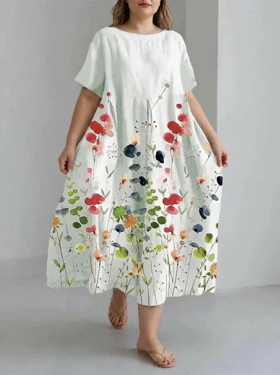 Layla | Losse Dameskleding Casual Plant Bloemenprint Jurk