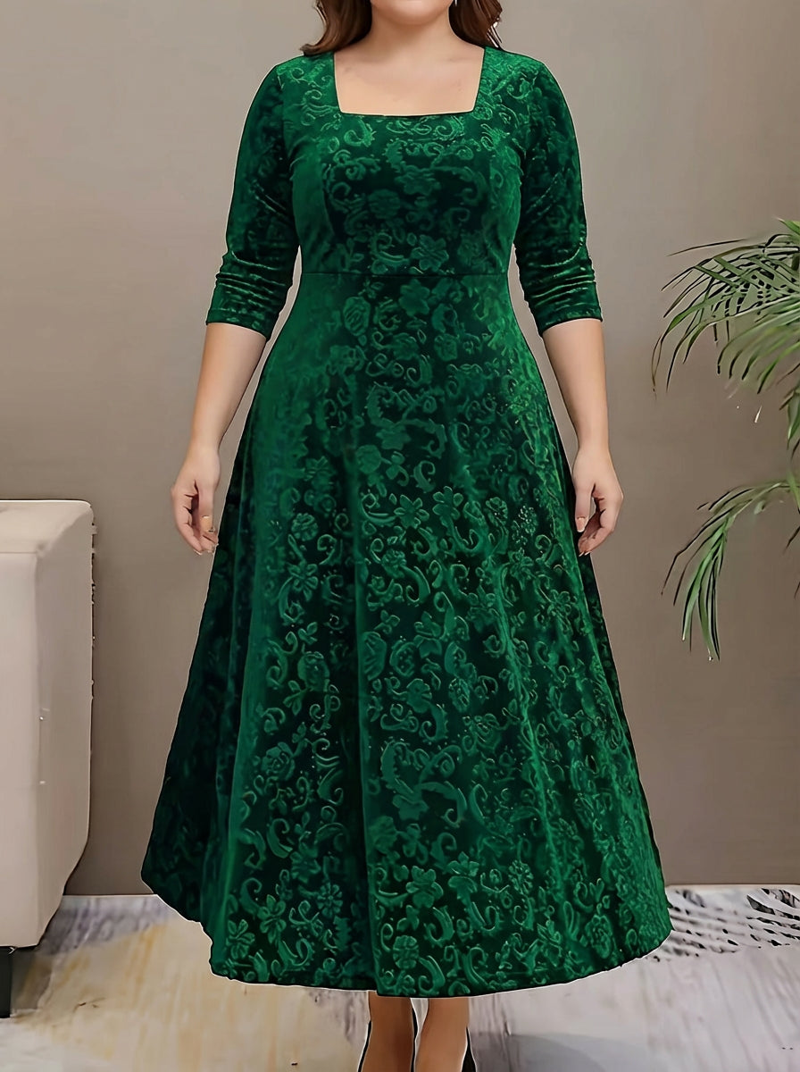 Evadne | Elegante Patroon Maxi Jurk
