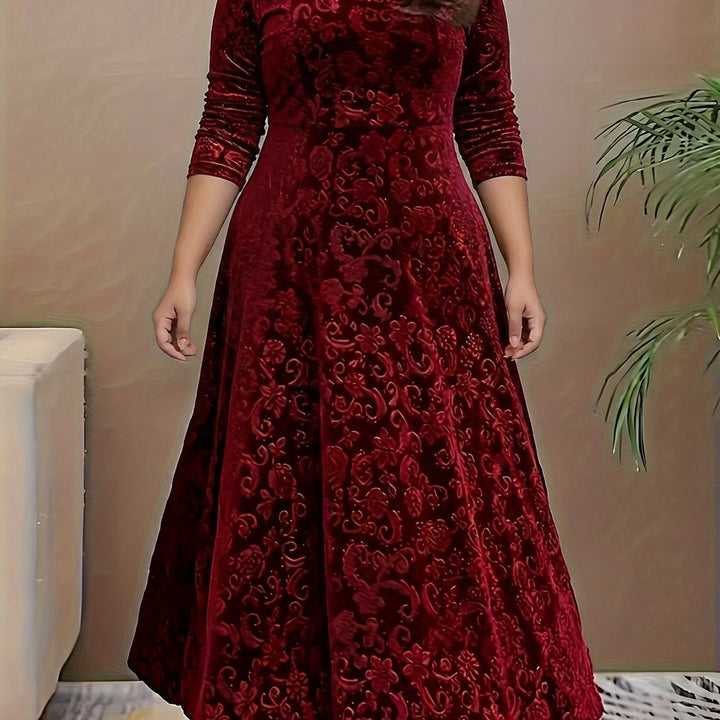 Evadne | Elegante Patroon Maxi Jurk
