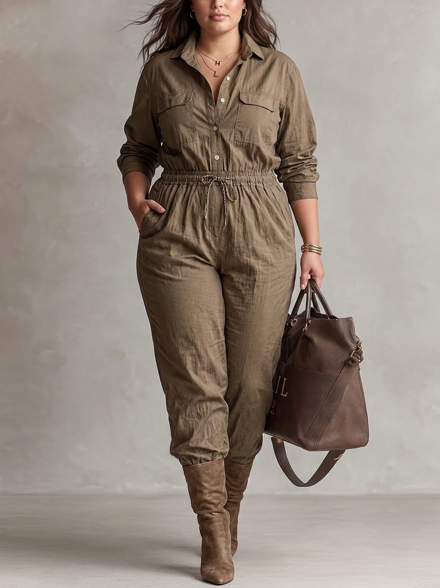 Kaia - Kraagknopen Jumpsuit