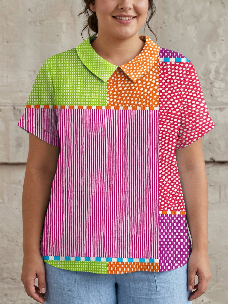 Seren | Kleurrijke Patchwork Shirt