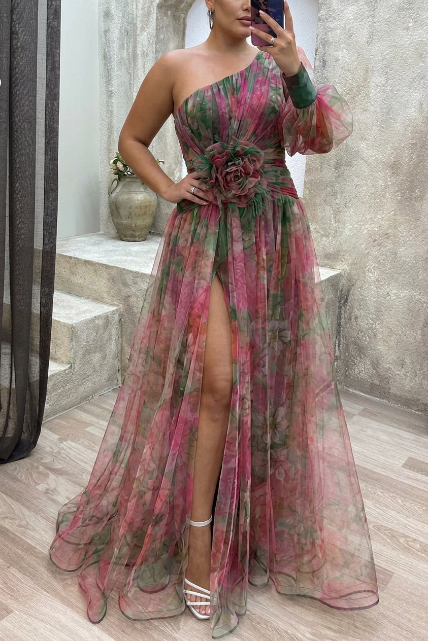 Vera | Zomer Escape Schoonheid Bloemen Plissé Maxi Jurk