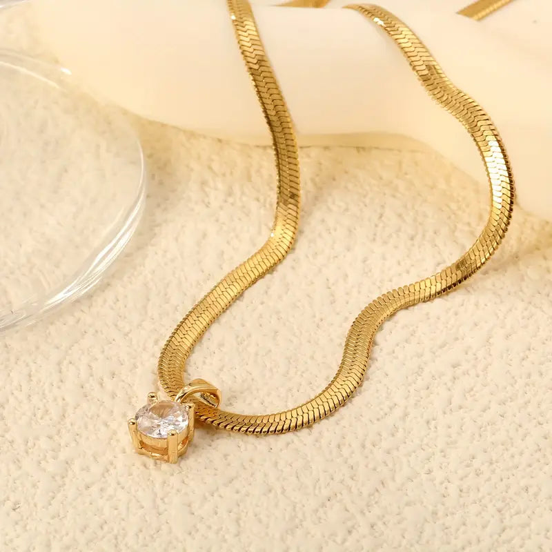 Elegante Rhinestone Hanger Ketting | Goud