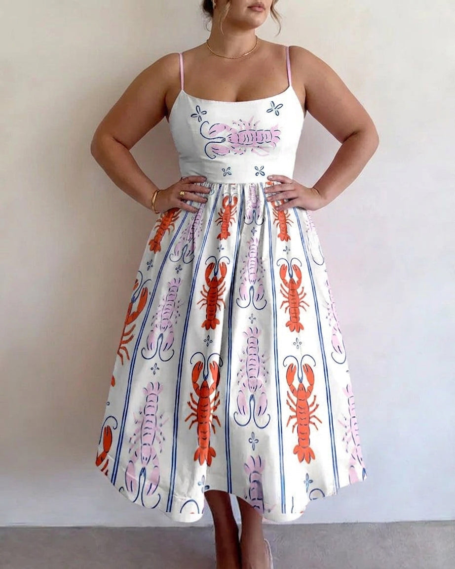 Thea | Zeezijde Fantasie Midi Jurk