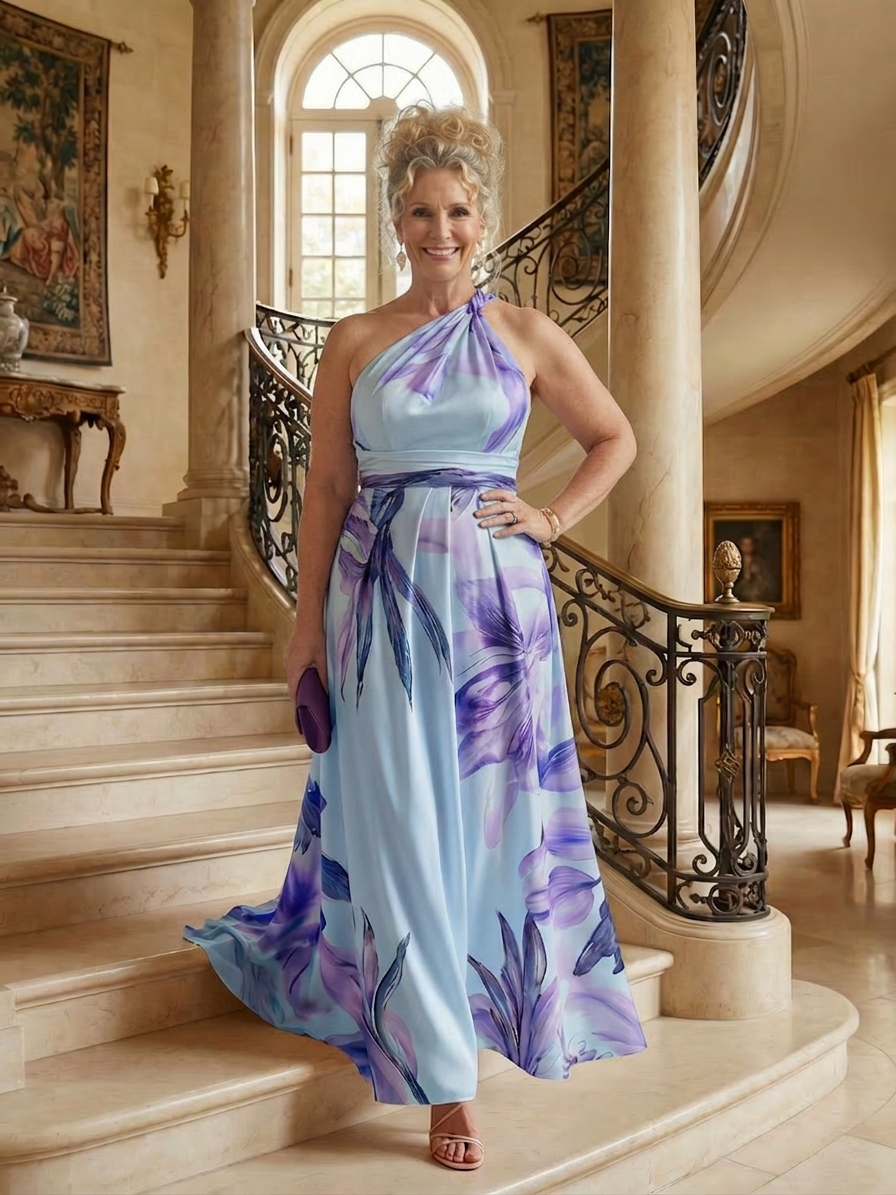 Rhea | Lichte Bloemen Maxi Jurk
