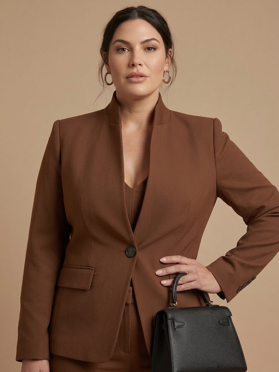 Juniper | Gestructureerd Staande Kraag Tailored Pak