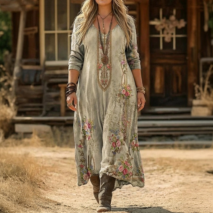 Camille | Vintage-geïnspireerde Lange Mouw Casual Jurk