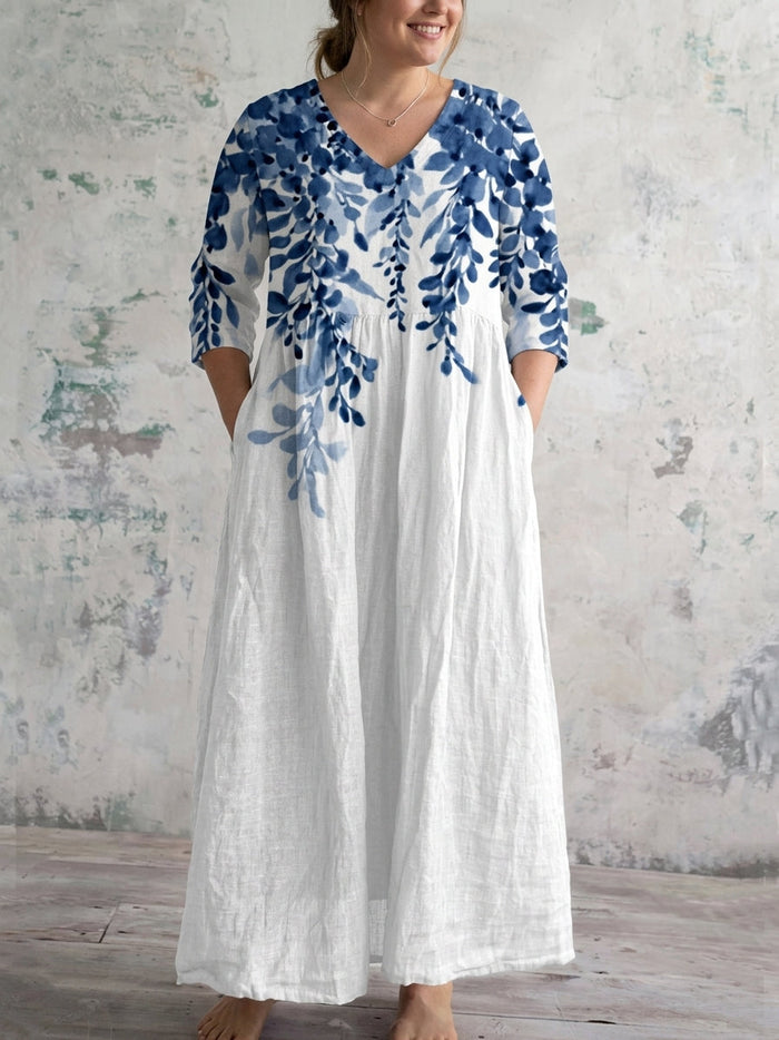 Beatrice | Blue Willow Maxi Jurk