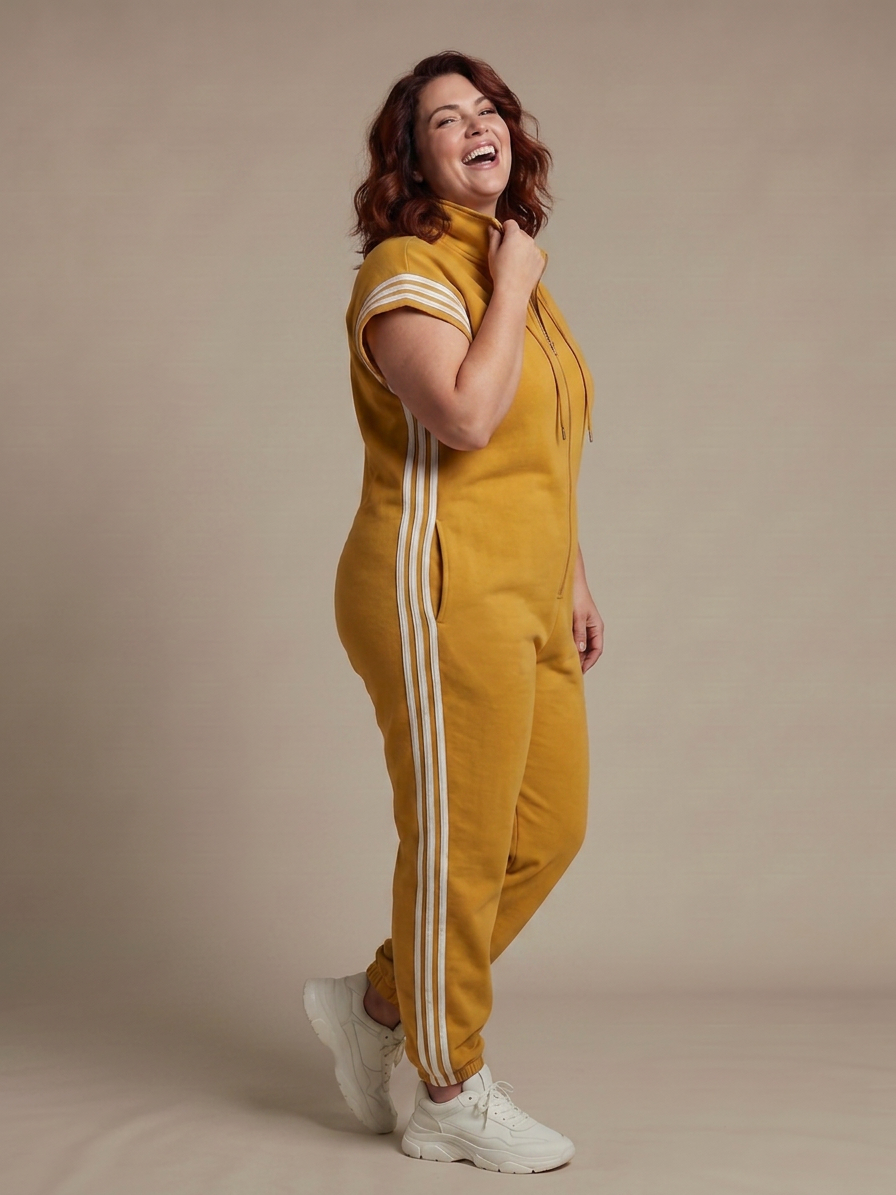 Winslow | Zip Front Stripe Paneel Jumpsuit