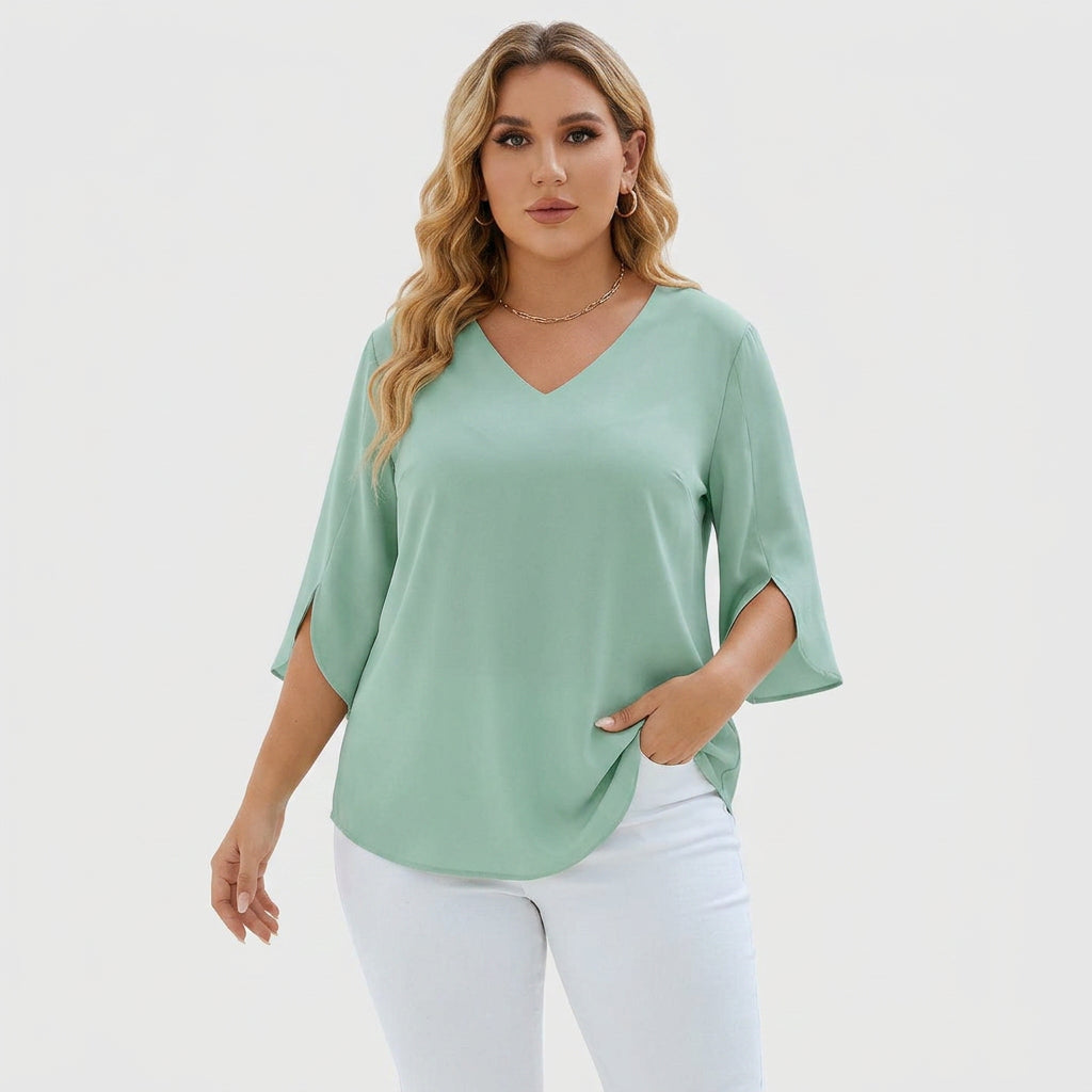Solene | Verfijnde V-hals Blouse