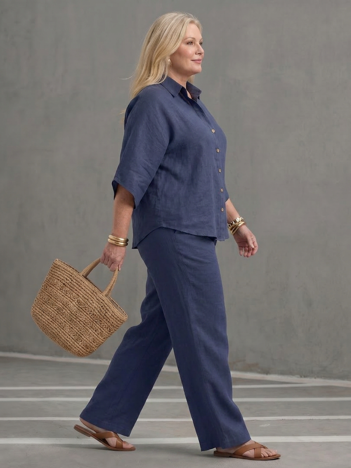 Eleni | Knop Voor Relaxed Tuniek Broek Set