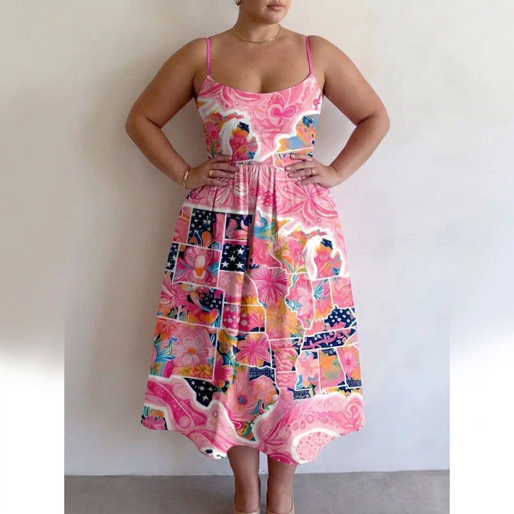 Vera | Blush Garden Midi Dress
