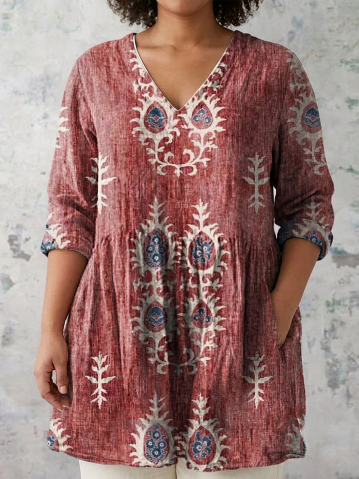 Ila | Lange Blouse met V-hals