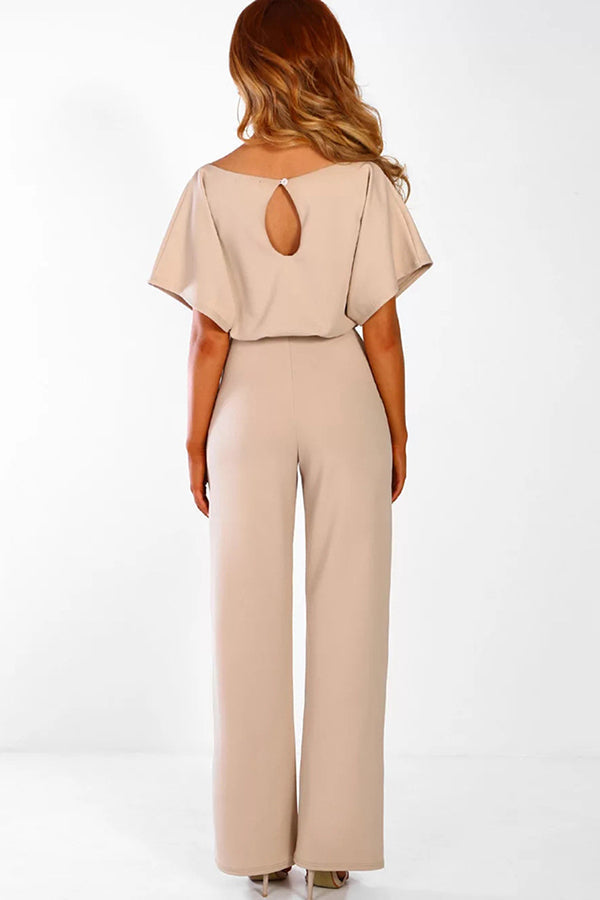 Cassia - Zomer knoopsluiting korte mouwen Jumpsuit