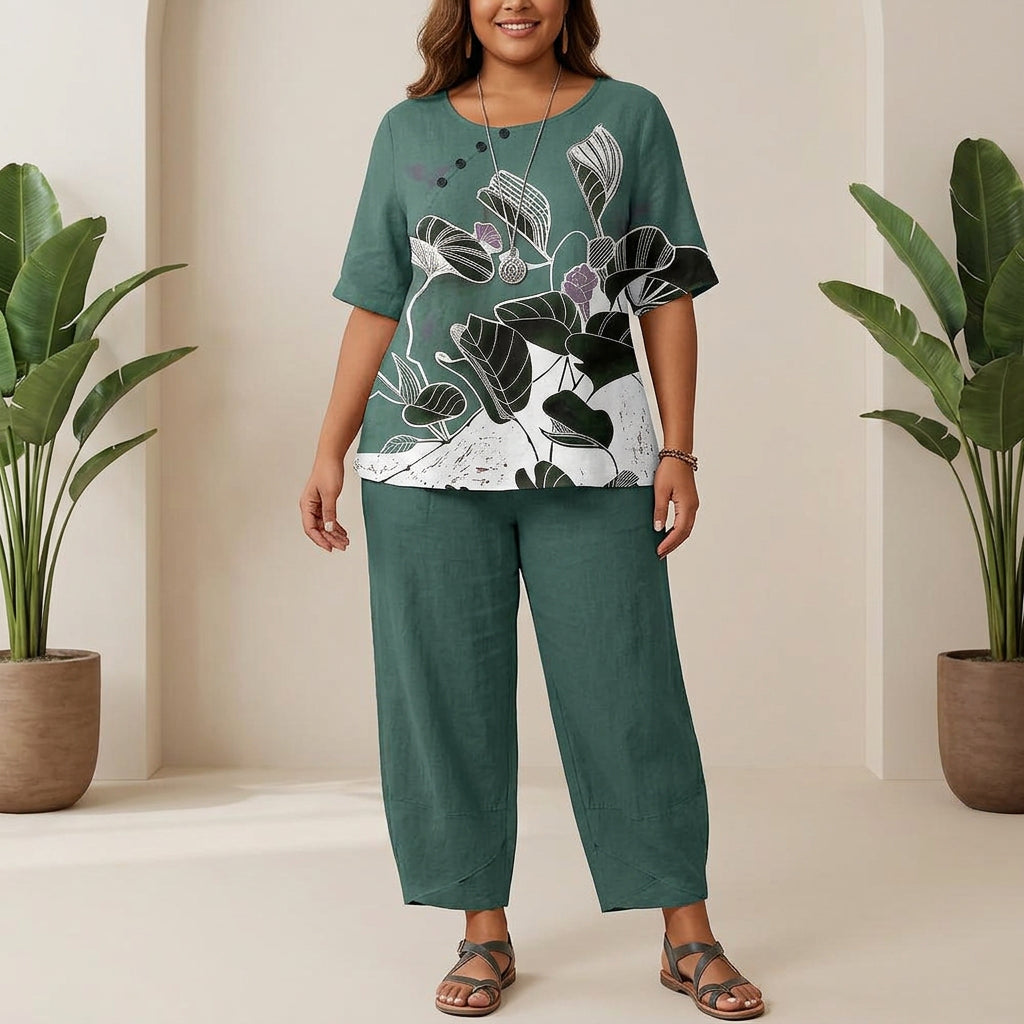 Loredana Geprinte Set: Moeiteloze Dagelijkse Comfort
