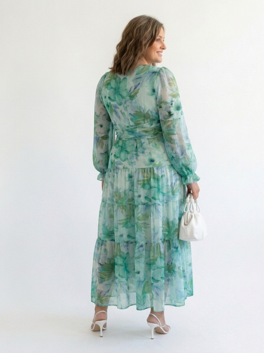 Harlow | Lange Mouwen Bloemen Maxi Jurk