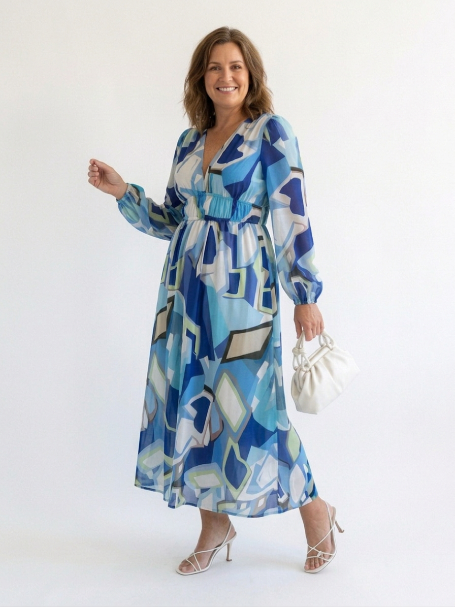 Harlow | Lange Mouwen Bloemen Maxi Jurk