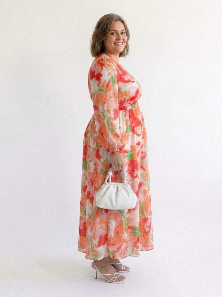 Harlow | Lange Mouwen Bloemen Maxi Jurk