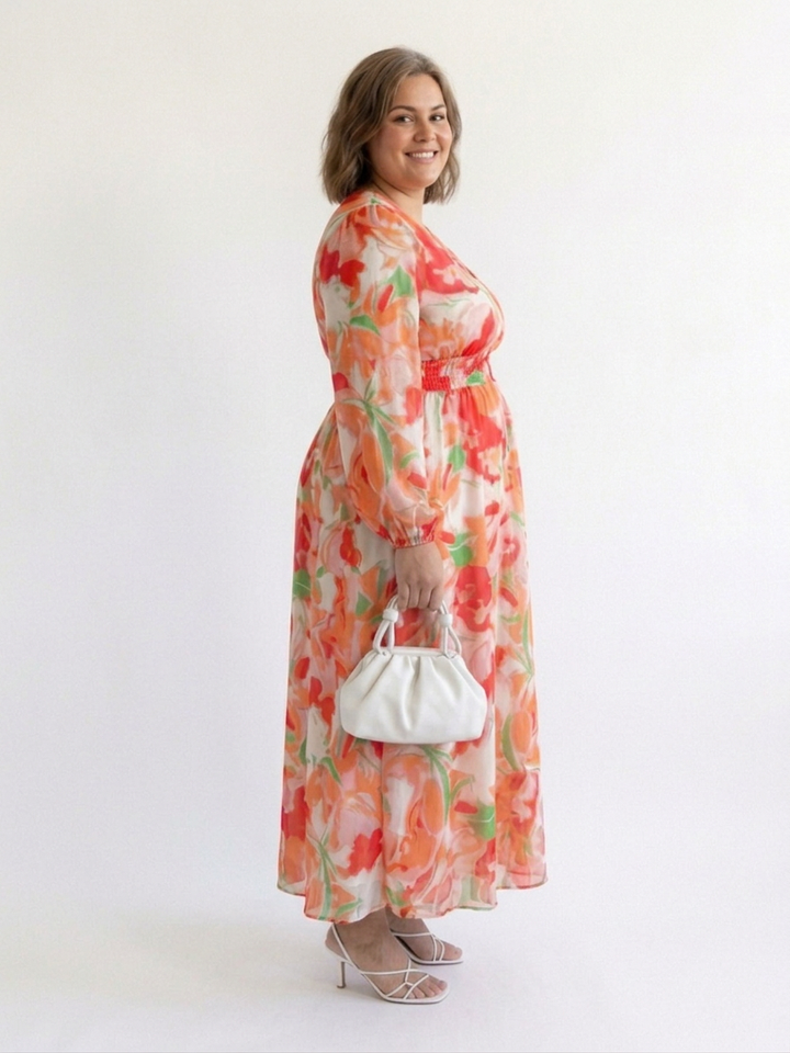 Harlow | Lange Mouwen Bloemen Maxi Jurk