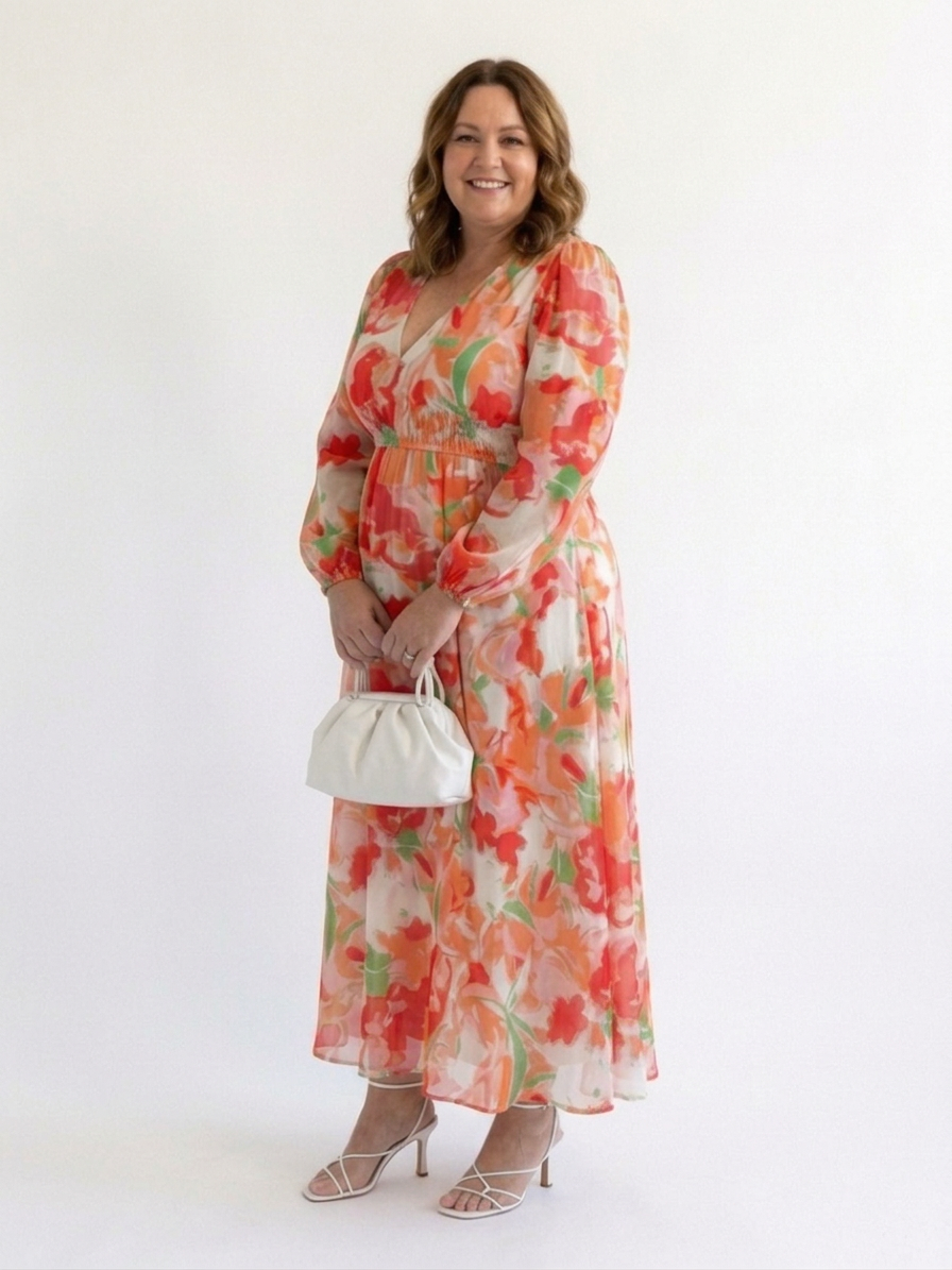 Harlow | Lange Mouwen Bloemen Maxi Jurk