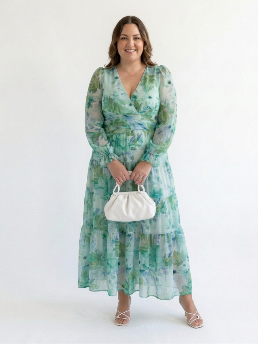 Harlow | Lange Mouwen Bloemen Maxi Jurk