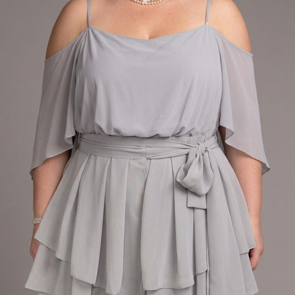 Amaya | Dames Koude-Schouder Cape-Mouw Top &amp; Gelaagde Rimpel Maxi Rok Set