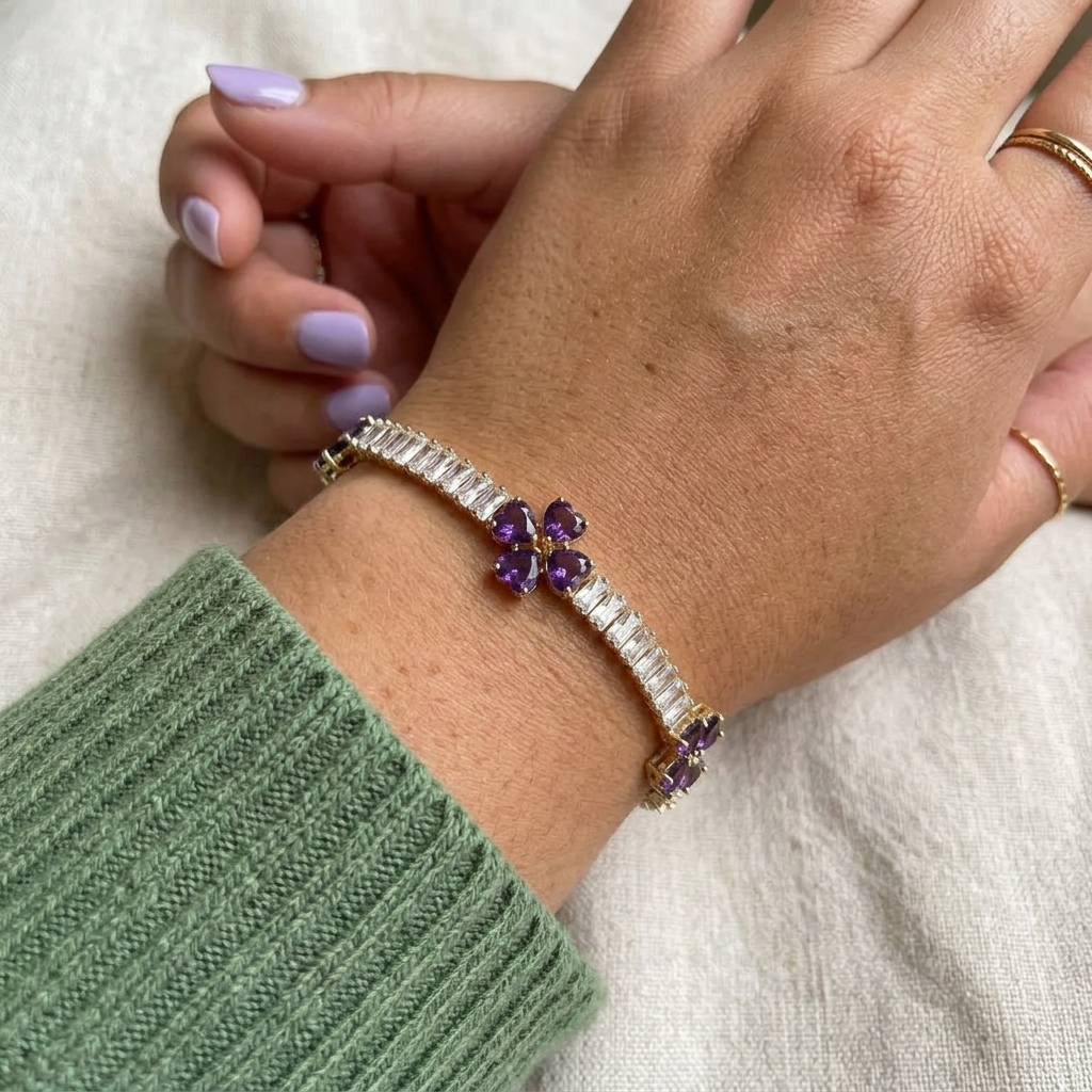 Lior Klavertje Vier Hart Armband | Goud