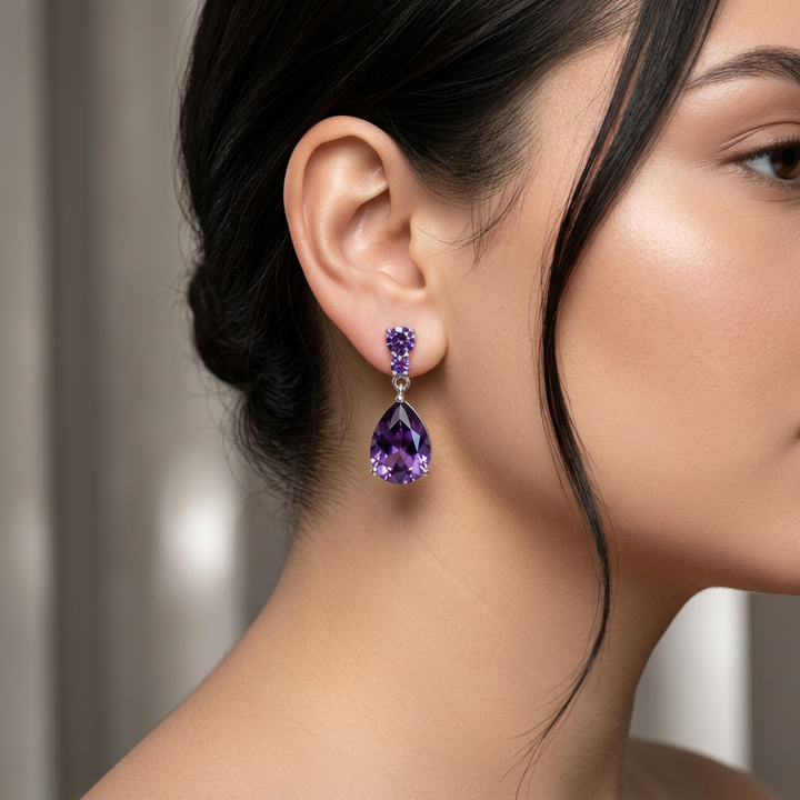 Maren Dewdrop Oorbellen | Wit Goud